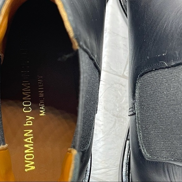 New Woman By Common Project Black Leather Pull Tab Chelsea Boots 38257547 - Picture 9 of 16